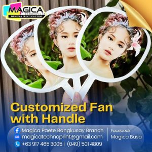 Customized photo fan with handle
